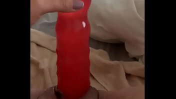 12 inch Big red dildo in open pussy