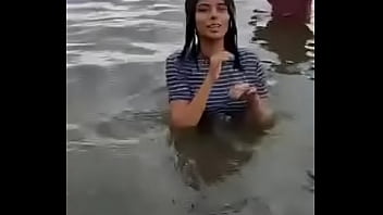 Kirti Swarnakar in water to show her boobs