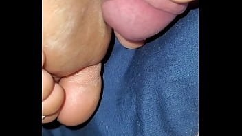 Rough sole foot fetish cum