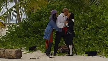Nikky and Simonne Dressed as Pirates Have Sex on the Tropical Beach